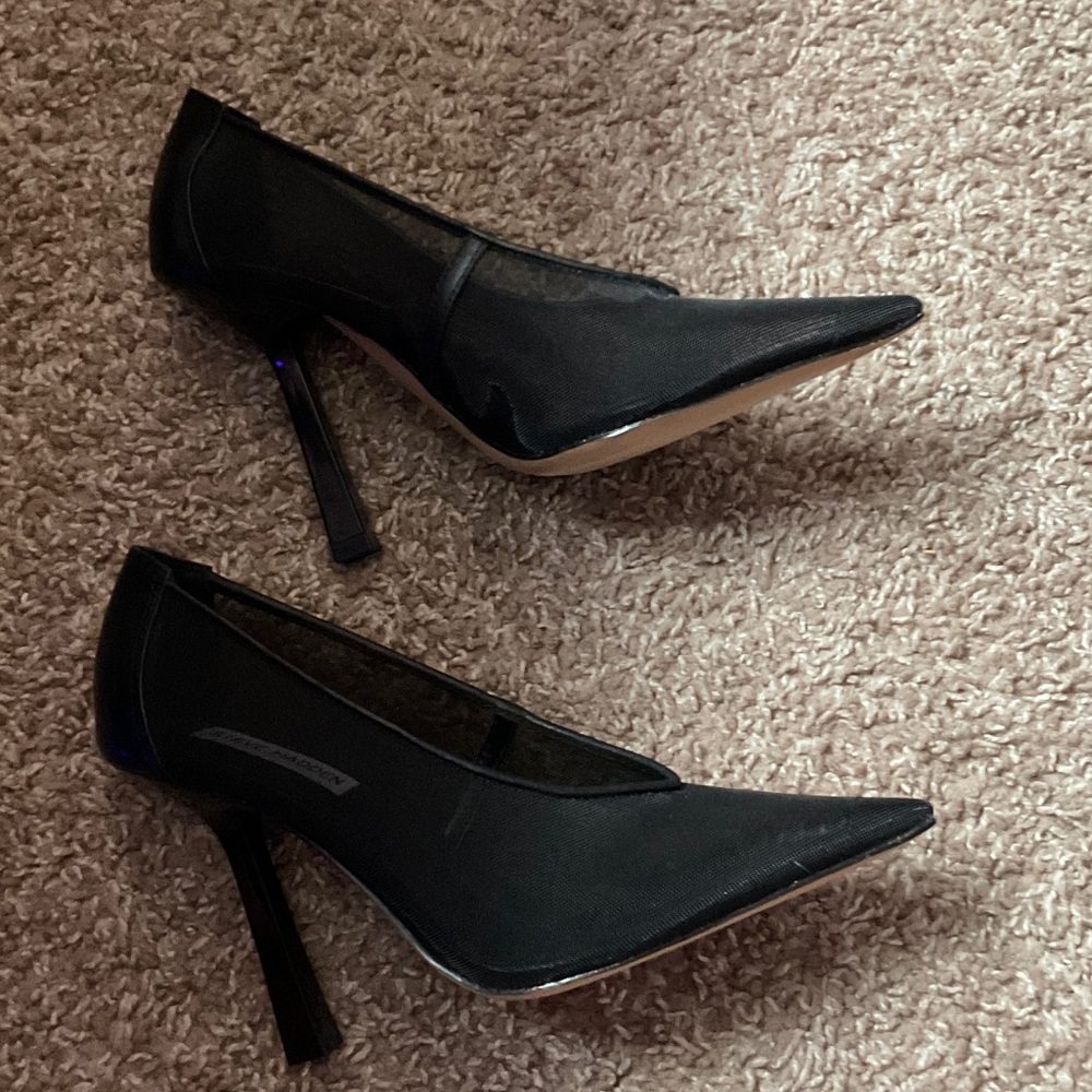 Elegant Black Mesh Stiletto Heels - no box